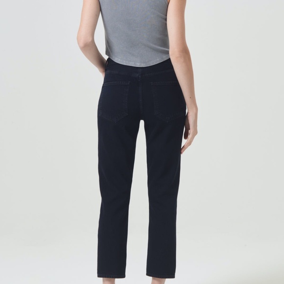 AGOLDE Riley Long Cropped High Rise black Denim 27 - Picture 2 of 9